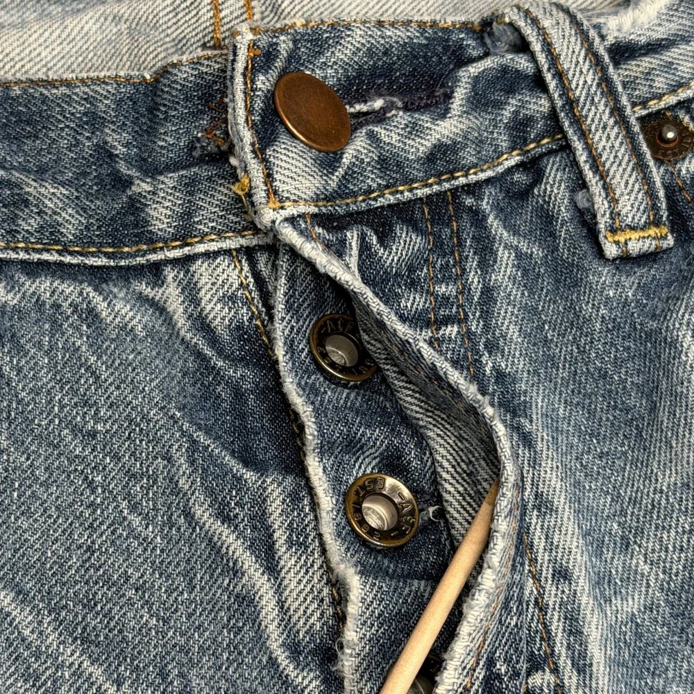 Abercrombie & Fitch Jeans Mens 31x30 Blue Light Wash Distressed Straight Leg Y2K